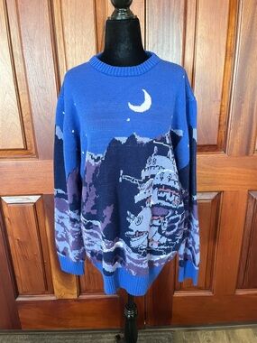 Studio Ghibli Hot Topic Howl’s Moving Castle Night Scene Intarsia Sweater Unisex